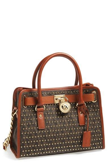 michael kors hamilton studded east west satchel